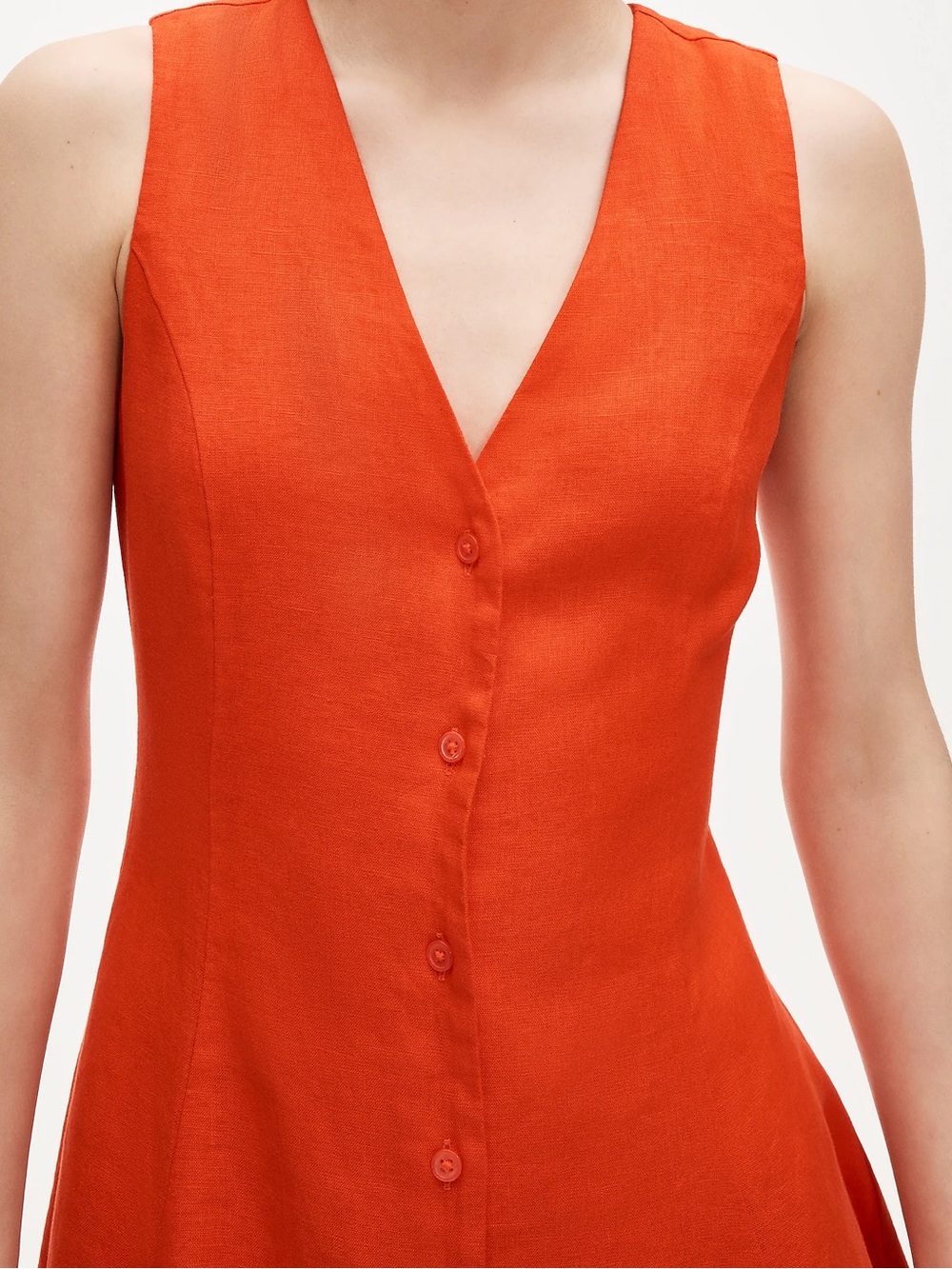 J. Crew Sleeveless V-Neck Mini Dress in Bright Orange - Picture 2 of 4